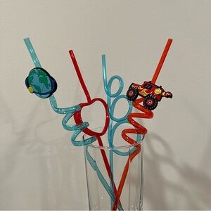 Colorful Swirly Straws with Fun Attachments